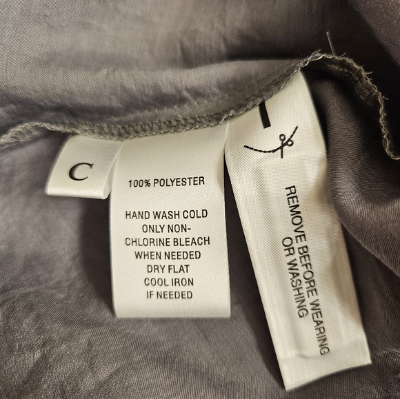 Ann Taylor Loft Gray Sheer Baby Doll Top - NWT - Size XL - Picture 8 of 9